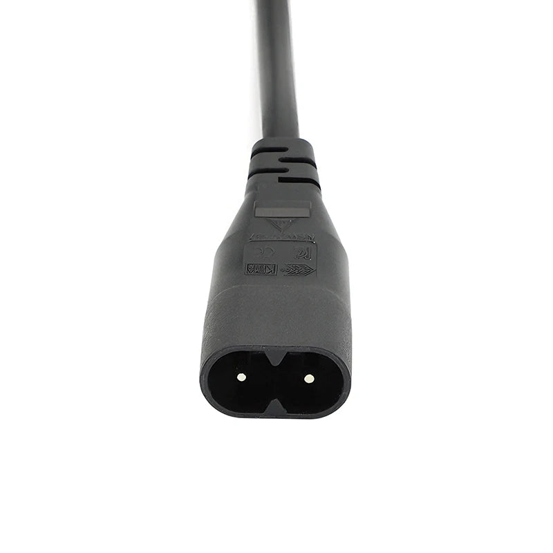 IEC 320 C8 Plug to C7 Receptacle Male to Female Extension Power Supply Main Adapter Cable White/black Color