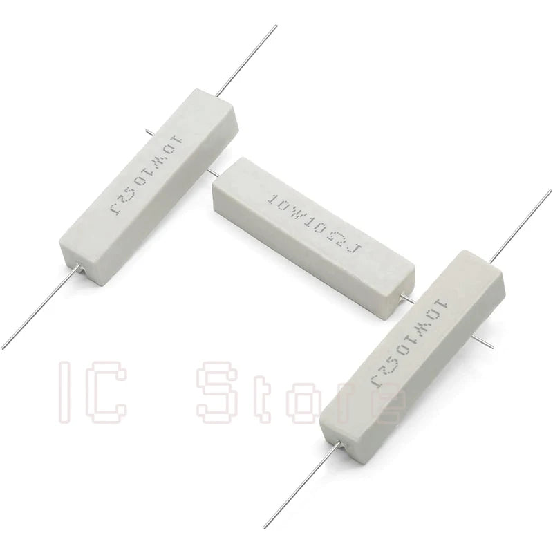 10PCS 10W Cement Ceramic Resistor Power Resistance 5% 0.1 ~ 100K 0.1R 10R 50R 0.25 0.33 0.5 1 2 5 8 10 15 20 25 30 100 1K 2K Ohm