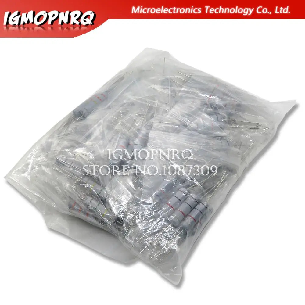 150PCS 300PCS Resistor Kit 1W 2W 3W 5W 5% 30Kinds X 10PCS Carbon Film Resistance 0.1-750 ohm Set 1k-820K 30Kinds X 5PCS hjxrhgal