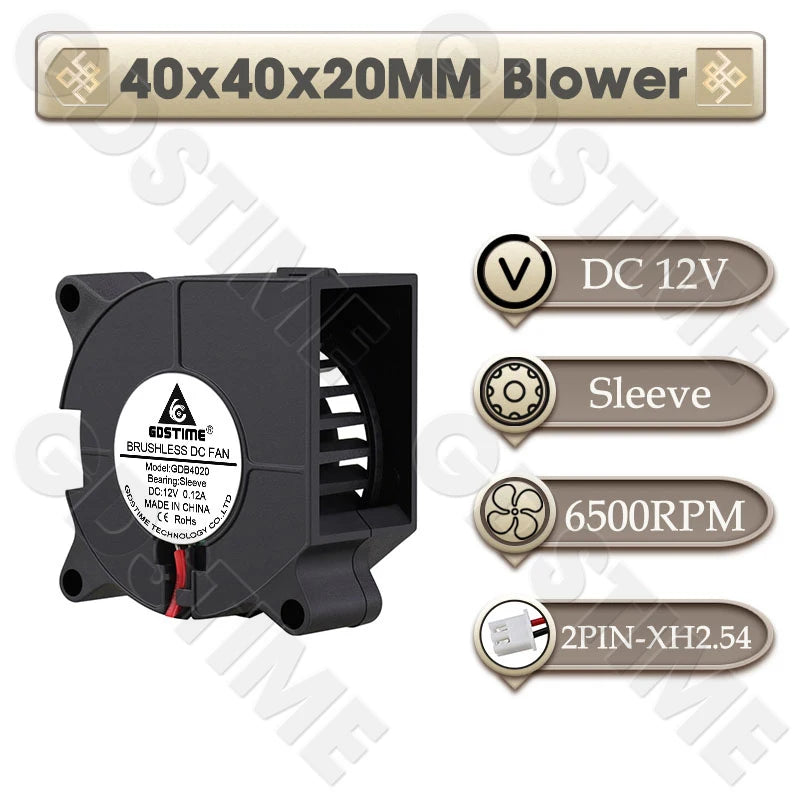 Gdstime 4010 24V Blower 12V 5V Cooler Fan 5015 Radial Fan 50x15MM Turbine Cooling Fan 30MM Micro Fan for 3D Printer Part Cooling