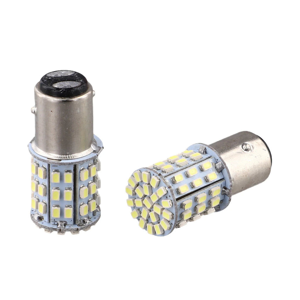 2PCS Small LED Bulbs ForSMD 1206 BAY15D 64SMD LED 1157 Dual Filament Brake Stop Tail Light Bulb Globe 12V Turn Signal Light