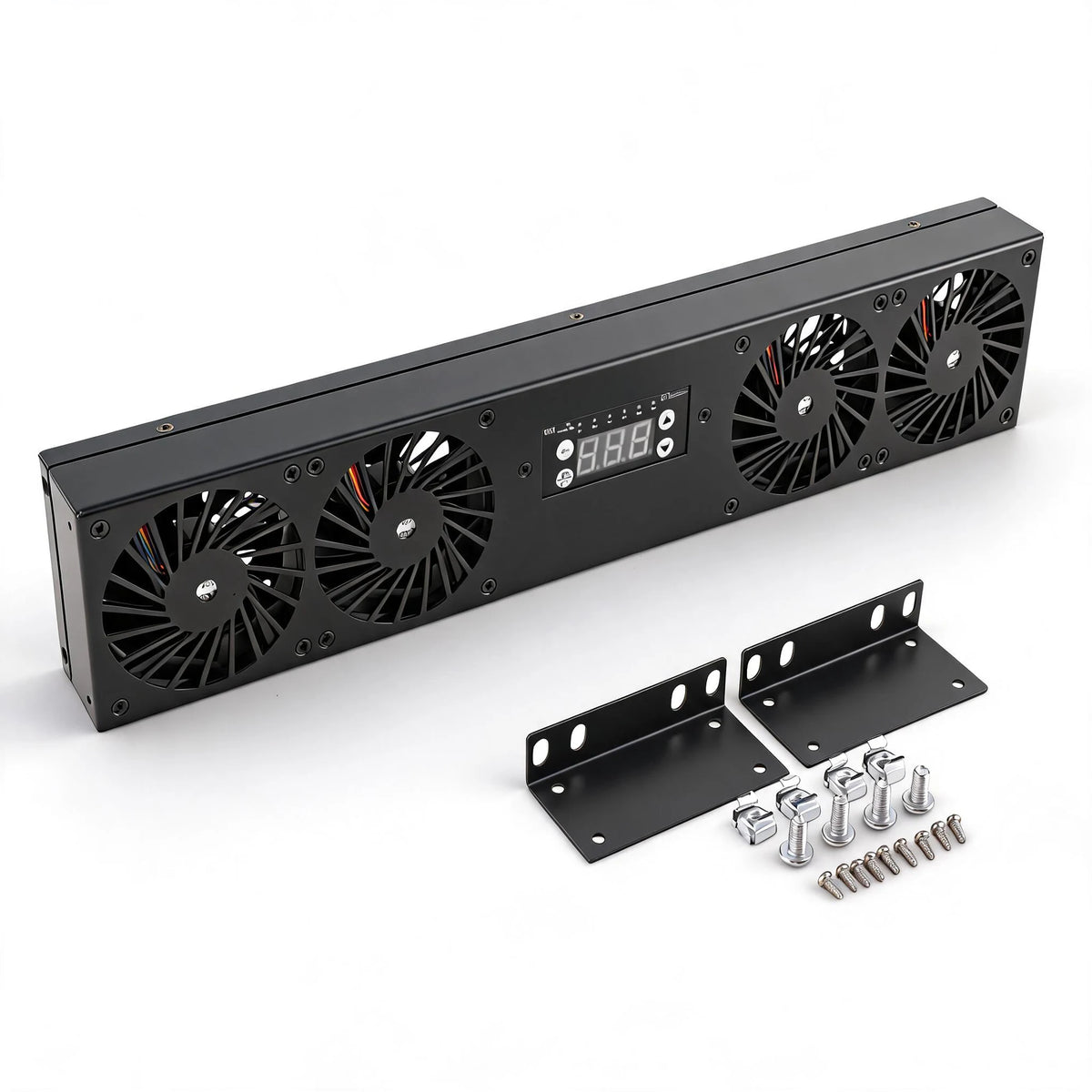 US 19" Rack Cabinet Cooling Fan Module1U/2U Horizontal/Vertical Mount Temperature Control Server Chassis Fan Black/Silver