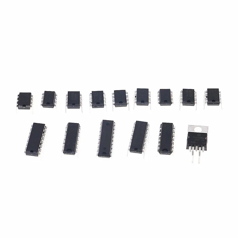 75pcs 15Value in Common use DIP kit LM358 LM386 ULN2003 LM324 NE555 MC34063 TDA2822 JRC4558 OP07 TDA2030 ULN2803 LM339 NE5532