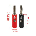 10Pairs 4mm Banana Male Plug + Female Socket Connector Screw Terminal Binding Post Audio Speaker Adapter Black Red