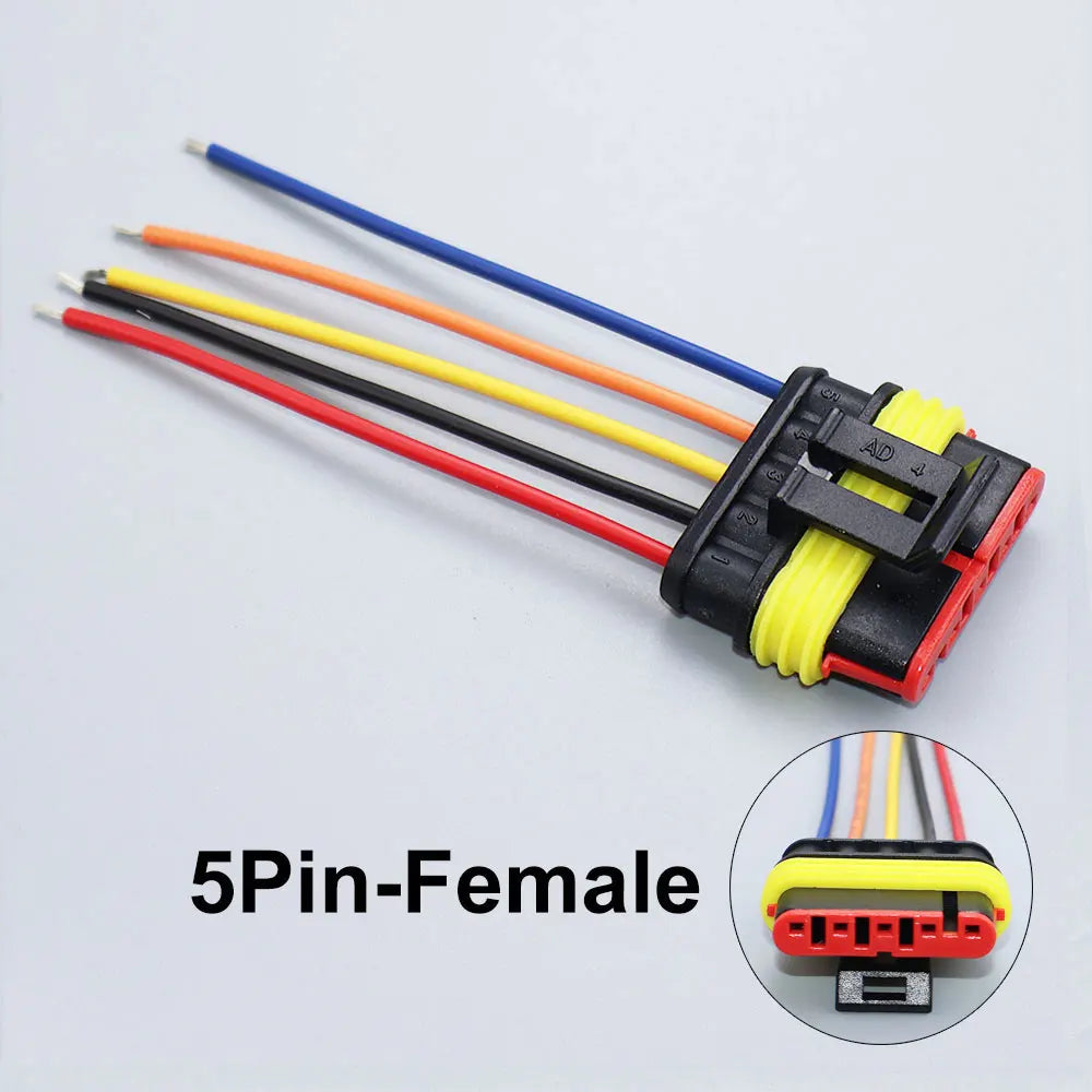 YanXi AMP 1/2/3/4/5/6 Pin Way Waterproof Electrical Auto Connector Male Female Plug with Wire Cable Harness For Car Motorcycle