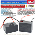 1pcs CBB61 Fan Starting Capacitor 450V 0.8/1/1.2/1.5/2/2.5/3/3.5/4/4.5/5/6/7/8/10/12/15/18/20UF Ceiling Fan Hood Motor Capacitor