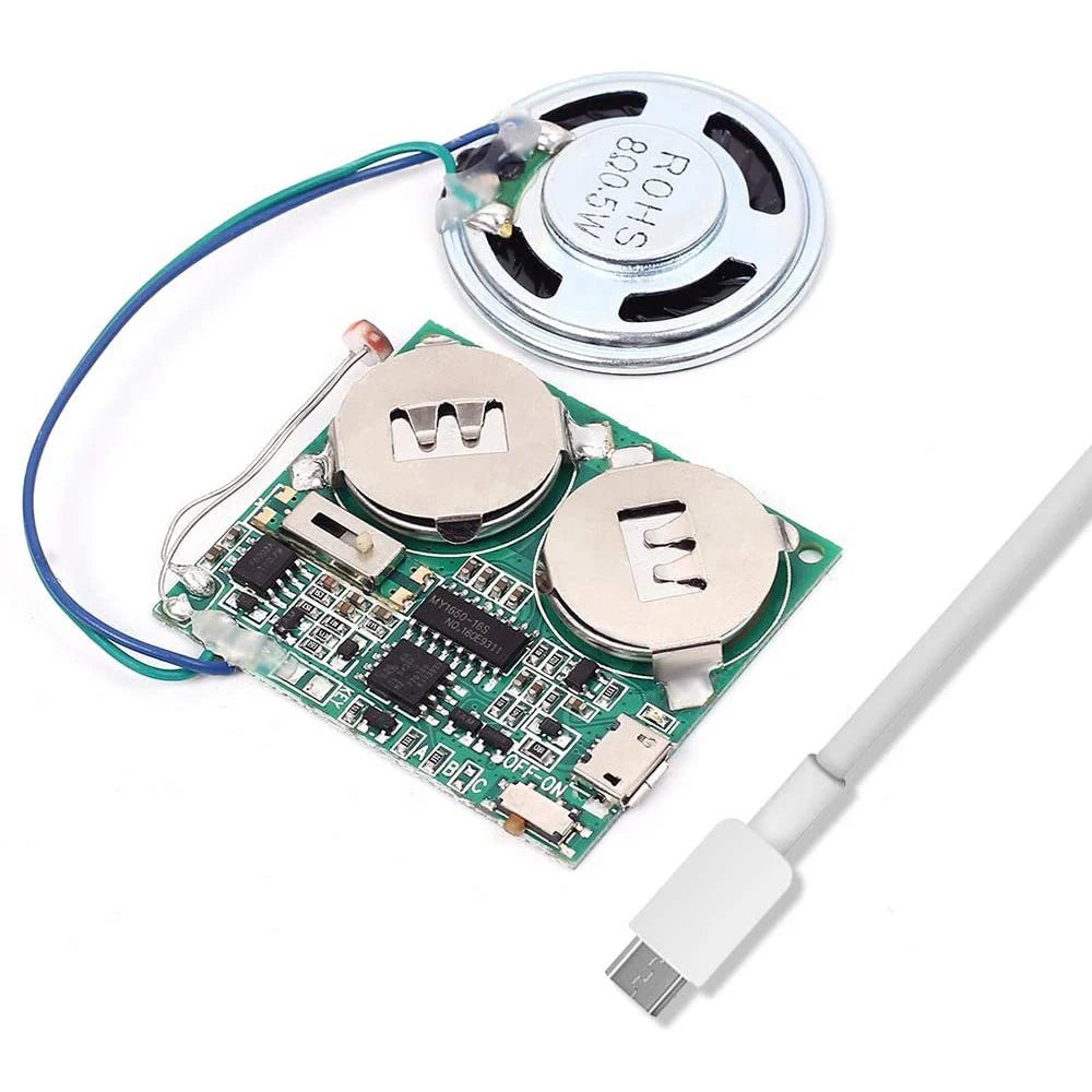 DIY Light Sensor Sound Module Micro USB Recordable Sound Chip 8M Memory Speaker Talking Programmable Music Player Box