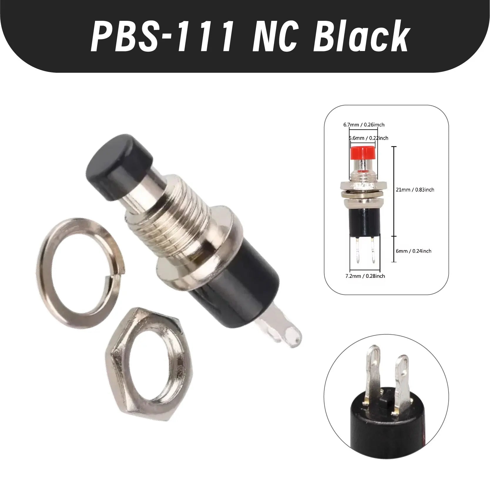 Mini Momentary Push Button Switch PBS-110 NO Press The Reset PBS-111 NC 7mm