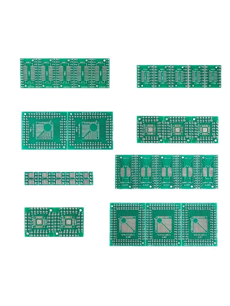 30PCS PCB Board Kit SMT To DIP Adapter Conversion Board Diy Electronic Assorted Set FQFP32 QFN48 SOP8 16/24/28 PCB
