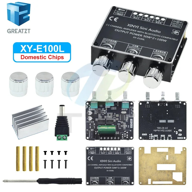 XY-E100H XY-E100L 2.1 Channel Bluetooth Audio Amplifier Board Module 50W+50W+100W Subwoofer With High Fidelity And Sound Quality