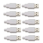 10Pcs USB Type A Connector Male Female 4 Pin Plug Socket With Black White Plastic Cover USB 2.0 Type-A Soldering DIY Kits