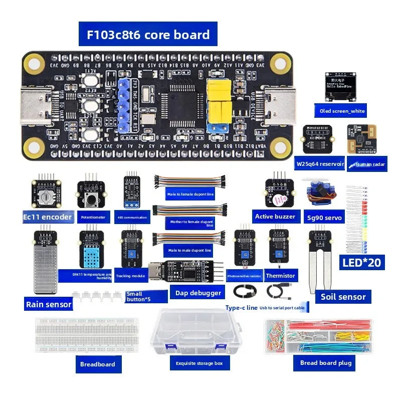 STM32 Development Board Starter Kit Advanced Kit STM32F103C8T6 Minimum ARM System Board Introductory More Than Ten Types A Set