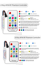 WS2815 Led Strip With14/17/21Keys Controller (WS2812B WS2813 Updated) RGB Individually Addressable Kits 30/60/144 Leds/M DC12V