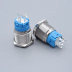 40pcs 16mm 19mm Metal Button Switch PC Power LED Light Waterproof Car Start On Off Momentary Latching 3V 5V 6V 12V 24V 220V Red