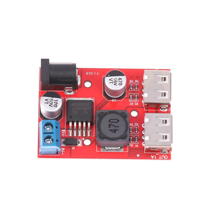 DC 9V 12V 24V 36V To 5V 3A Double USB Charge DC-DC Step-down Converter Car Charging Solar 3A Voltage Regulated Power Module
