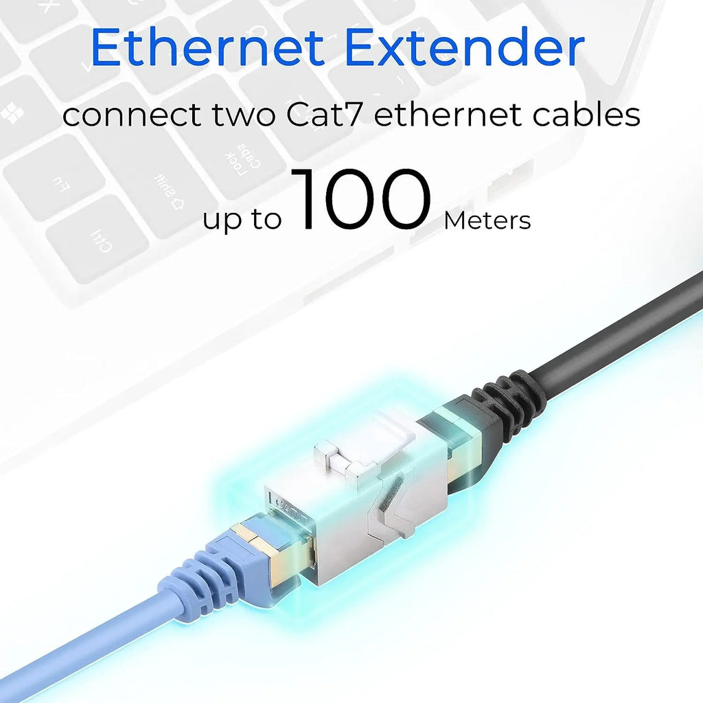 ZoeRax 1Pcs RJ45 Coupler Keystone Jack Cat7 Cat6a 10G Support, Female Keystone STP 10 Gbps for Wall Plate and Patch Panel