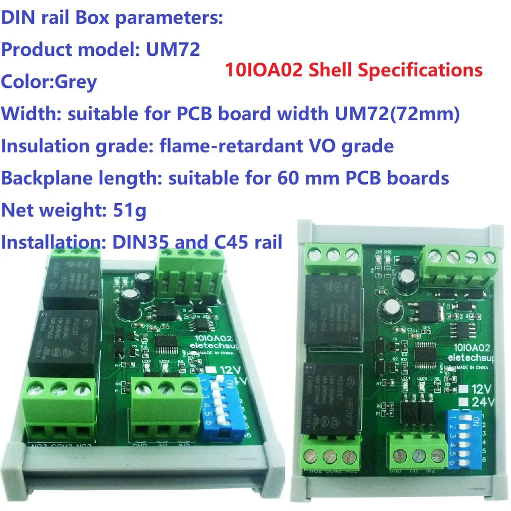 DC12V 1-12Ch Digital Switch DiDo Multifunction RS485 PLC IO Expanding Board Standard Modbus RTU Relay Module