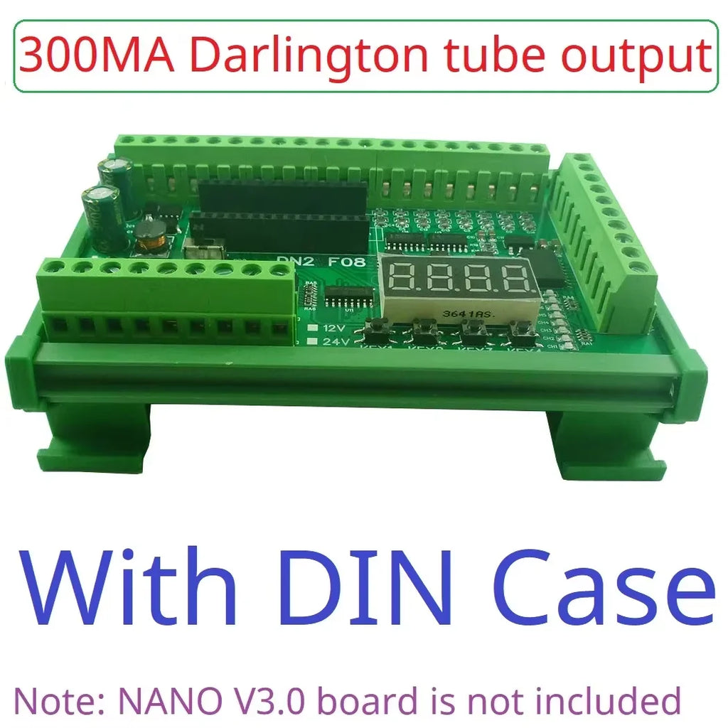 Arduino NANO V3.0 IO Board DC12V/24V RS485 8CH Relay 4-20mA 0-10V Analog Input Opto Isolated Simple PLC Timer Module