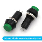 2PCS PBS-11A PBS-11B 12mm self-locking Plastic Push Button Switch Latching Switchs 3A 250V AC 2PIN