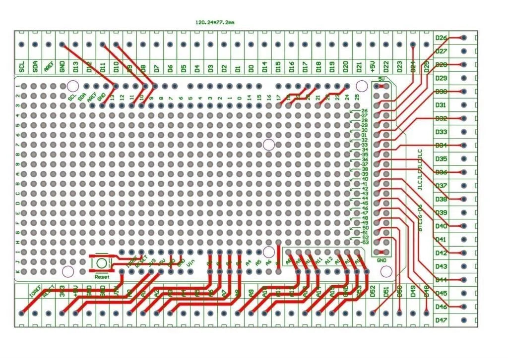 Compatible With MEGA2560 Double-side PCB Prototype Screw Terminal Block Shield Board Kit For Arduino Mega 2560 / Mega2560 R3