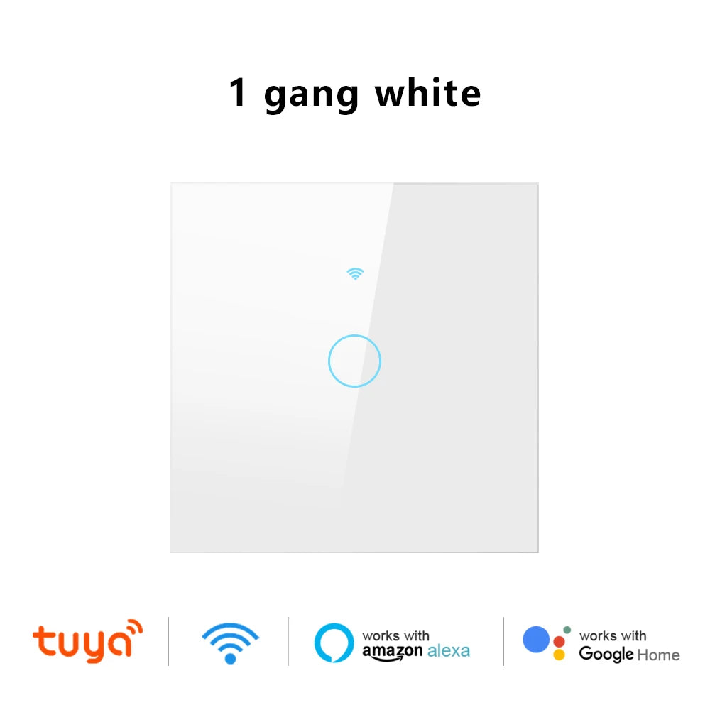 Work With Tuya WiFi Smart Touch Wall Switch RF433MHz 1/2/3/4 Gang Touch Sensor for LED Light Voice Control Alexa And Google Home