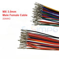 50pcs Micro-Fit MX3.0mm 43025 43020 Male Female Terminal Crimped Wire Mini 5557/5559 20AWG One End Electronic Connector Cable