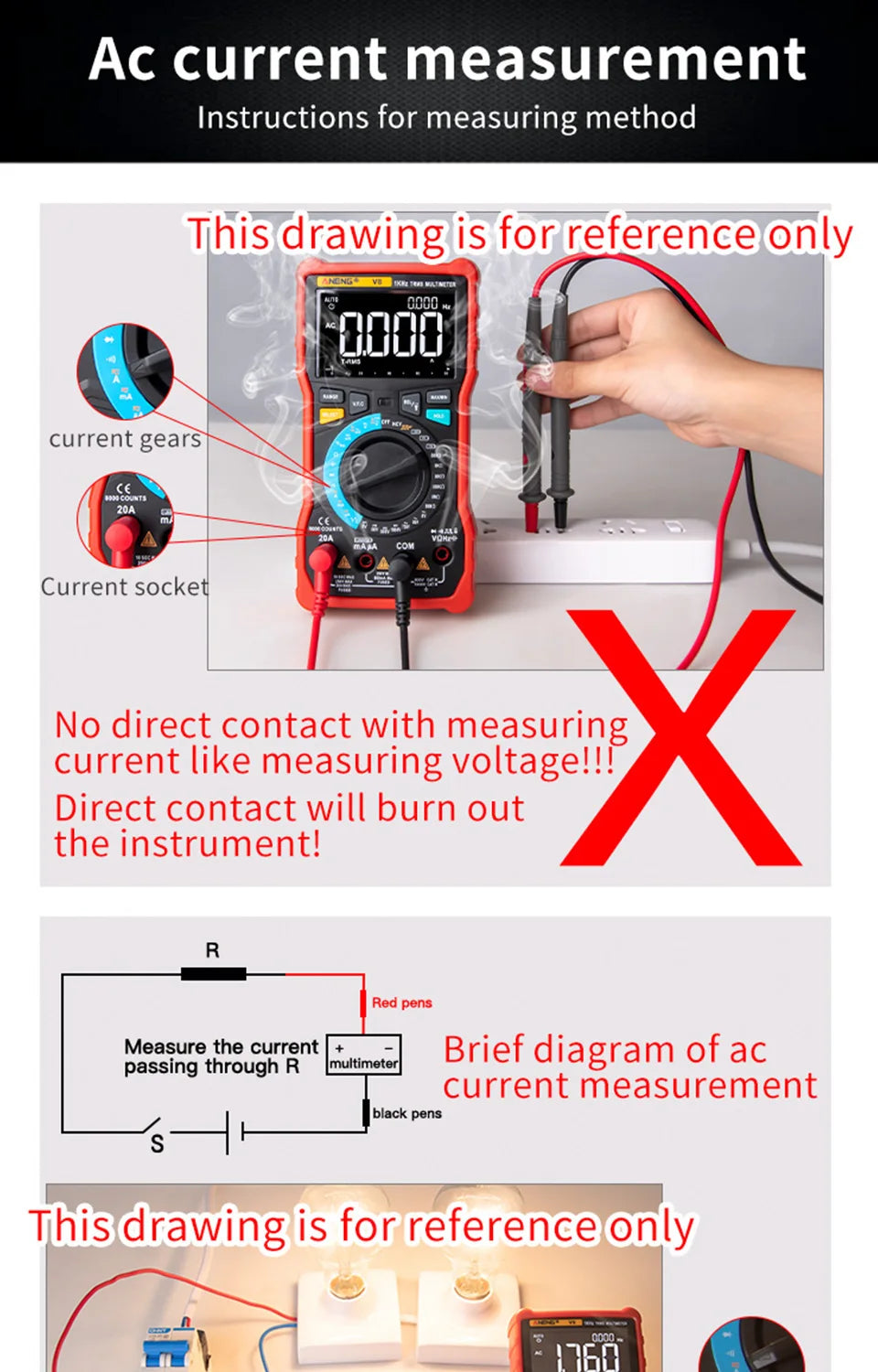 ANENG M109 Smart Multimeter Tester AC/DC Voltage Voice Broadcast Meter NCV Capacitance Continuity Professional Electrical Tools