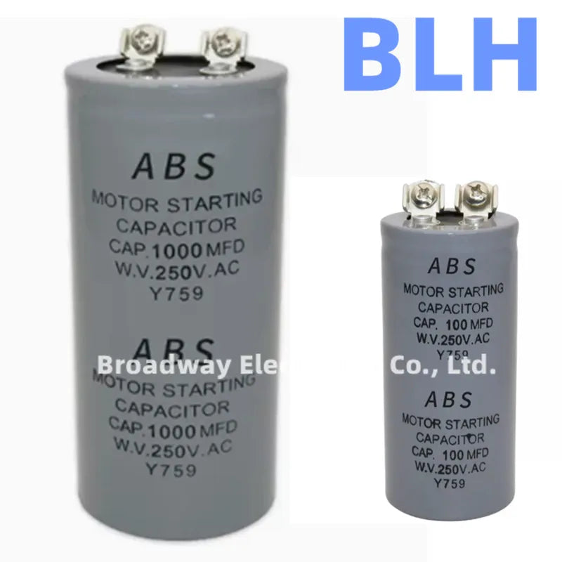 CD60 ABS motor starting capacitor 250V 50UF 75UF 100UF 150UF 200UF 300UF 400UF 600UF 800UF 1000UF 1200UF screw with terminal MFD