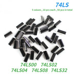 50PCS/Lot Integrated Circuit Logic IC Assortment Kit 74HC00 74LS00 CD4069 DIP-14 Chip Driver Electronic Components Kit IC Chip