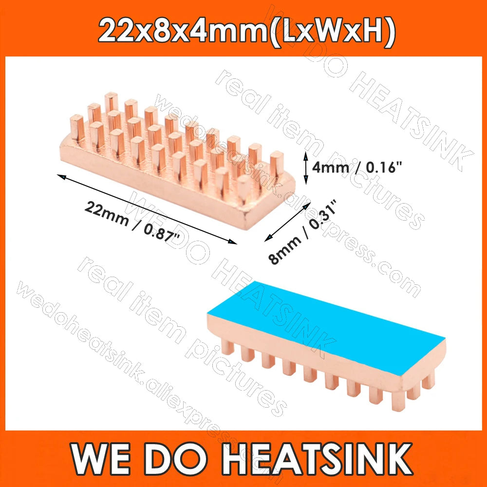 WE DO HEATSINK Small Tiny Useful Pure Copper Heat Sink Without or With Thermal Pad For Raspberry Pi Banana Pi IC Chipset Package