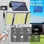 280/234/106 LED Solar Wall Lights Outdoor Motion Sensor Solar Flood Street Lamp with Adjustable Lighting Head For Street Gardens
