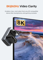 CABLETIME Type C Adapter 240W OTG USB C Adapter 8K 60Hz 40Gbps 90-Degree Converter USB4 Adapter for iPhone Adapter MacBook iPad