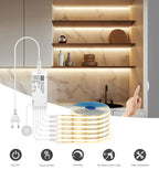 Smart Penetrable Wood COB LED Strip Touch Sensor Light 320Leds/m Warm/Neutral White Parallel Lights Kitchen Backlight Lighting