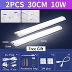 Led Tube Light With Switch Wire 110V 220V 10W 20W Lighting Strip Lamps 30/50cm For  Living Room Bedroom Closet Kitchen Lamp