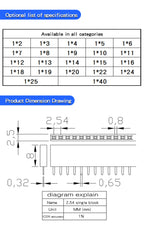 10PCS 2.54mm Pitch Single Row Female 2~13P PCB Socket Board Pin Header Connector Strip Pin Header