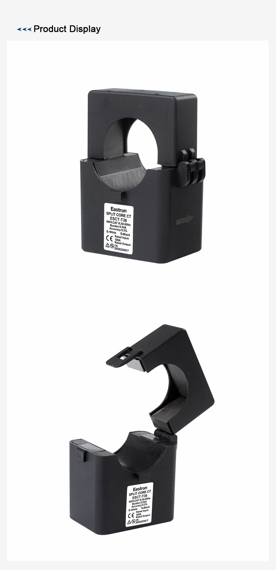 ESCT-T36 Series,100-600/5A, Split Core Current Transformer