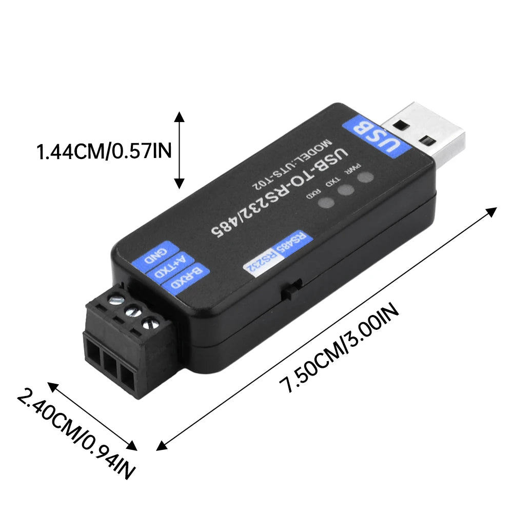 1/2/5PCS USB to RS485 RS232 Converter Module with CH343G Chip Plug and Play for Windows MacOS Linux Signal Conversion