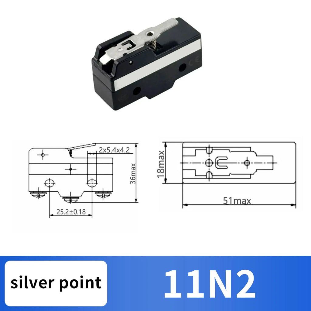10Pcs SPDT NO+NC Hinge Roller Lever Microswitch Action Switch