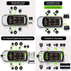 Sennuopu 12 Channels Digital Sound Processors DSP 8 Channels 50 Watts RMS Power Audio Amplifier with Bluetooth Player H612