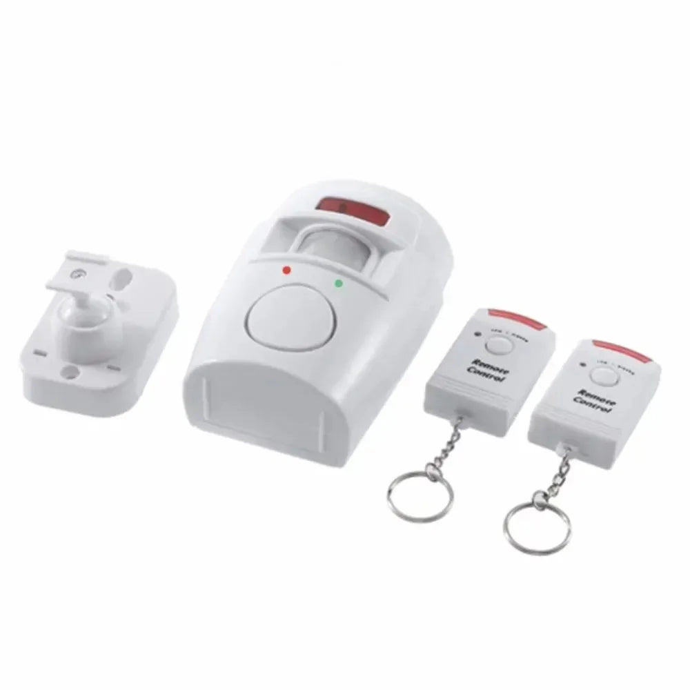 Wireless Garage Security Alarm Dual Remote Control Infrared Motion Sensor Detector for Home Burglar Alert Outdoor Shed