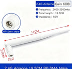 WiFi Antenna 6DBI 2.4GHz Foldable Glue Stick Antenna SMA Male Connector 2400-2500MHz Signal Booster For WiFi Router Wireless