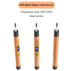 USB Constant Temperature Soldering Iron Welding Set 5V8W Adjustable Temperature Portable Digital Welding Pen Set 600hAn Battery
