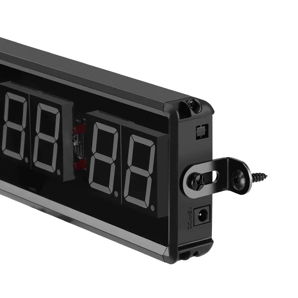 Seesii Timer 1.5" Digital Countdown Clock Stopwatch With Remote LED Interval Timer Clock For Home Gym Fitness Crossfit Equipment