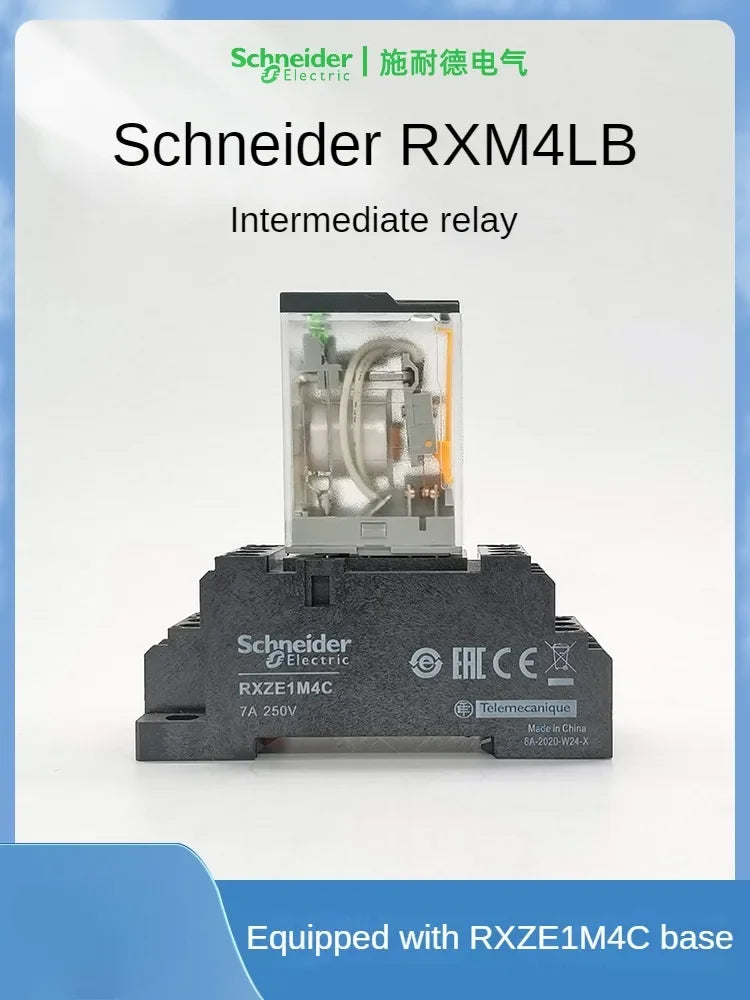 Schneider RXM2LB2BD Intermediate Relay DC24V AC Contactor 8 Feet and 14 Feet RXM4LB2P7 230VAC