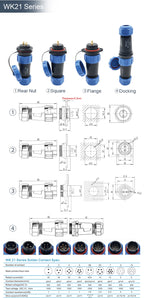 SP11 Tin Soldering Waterproof Connector IP68 Male Plug&Female Socket Rear-nut Docking Panel Mount 2/3/4/5 Pin Cable Wire Connect