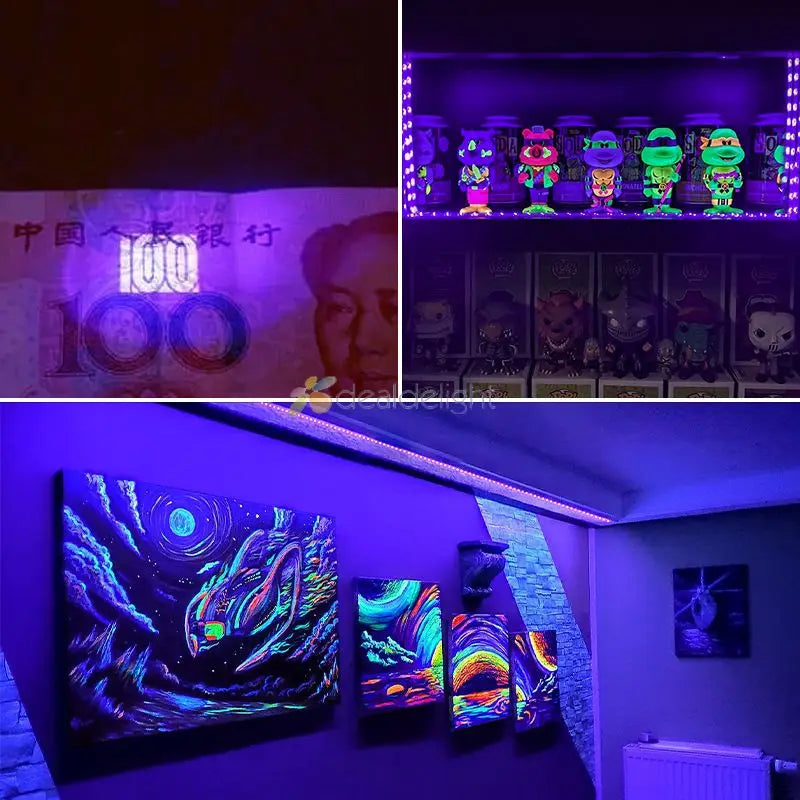 DC12V 5M/Lot 3528 2835 UV LED Strip 60led/m 120led/m 300/600 Leds Ultraviolet 395-405nm Purple Flexible Tape Light