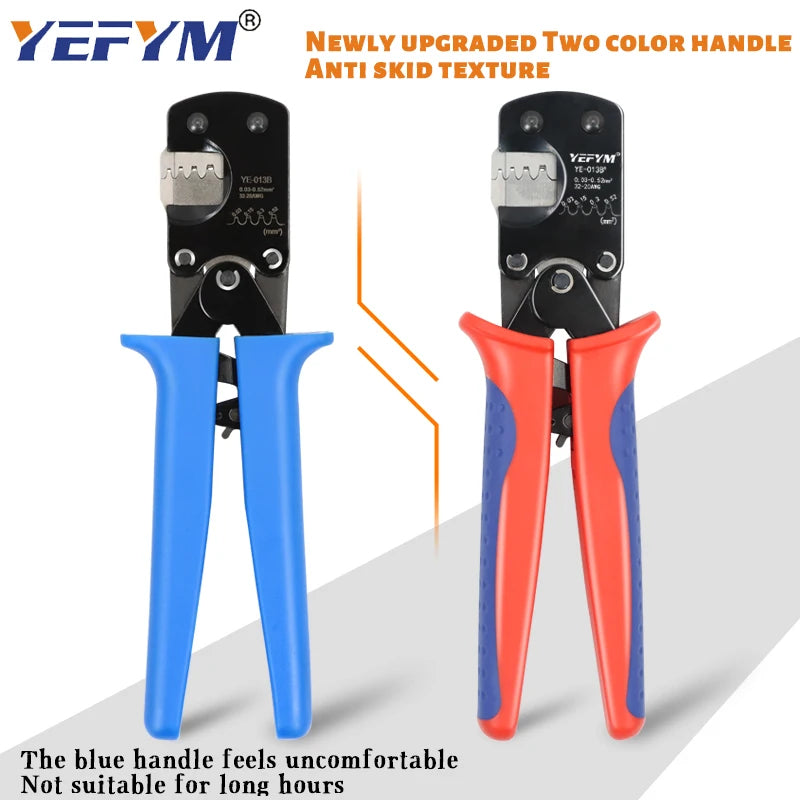 JST Terminals YE-013BR Crimping Tool XH2.54/PH2.0/ZH1.5/SH1.0/ DuPont 2.0/2510 Molex Mini Ratchet Pliers 0.03-0.5mm²/32-20AWG