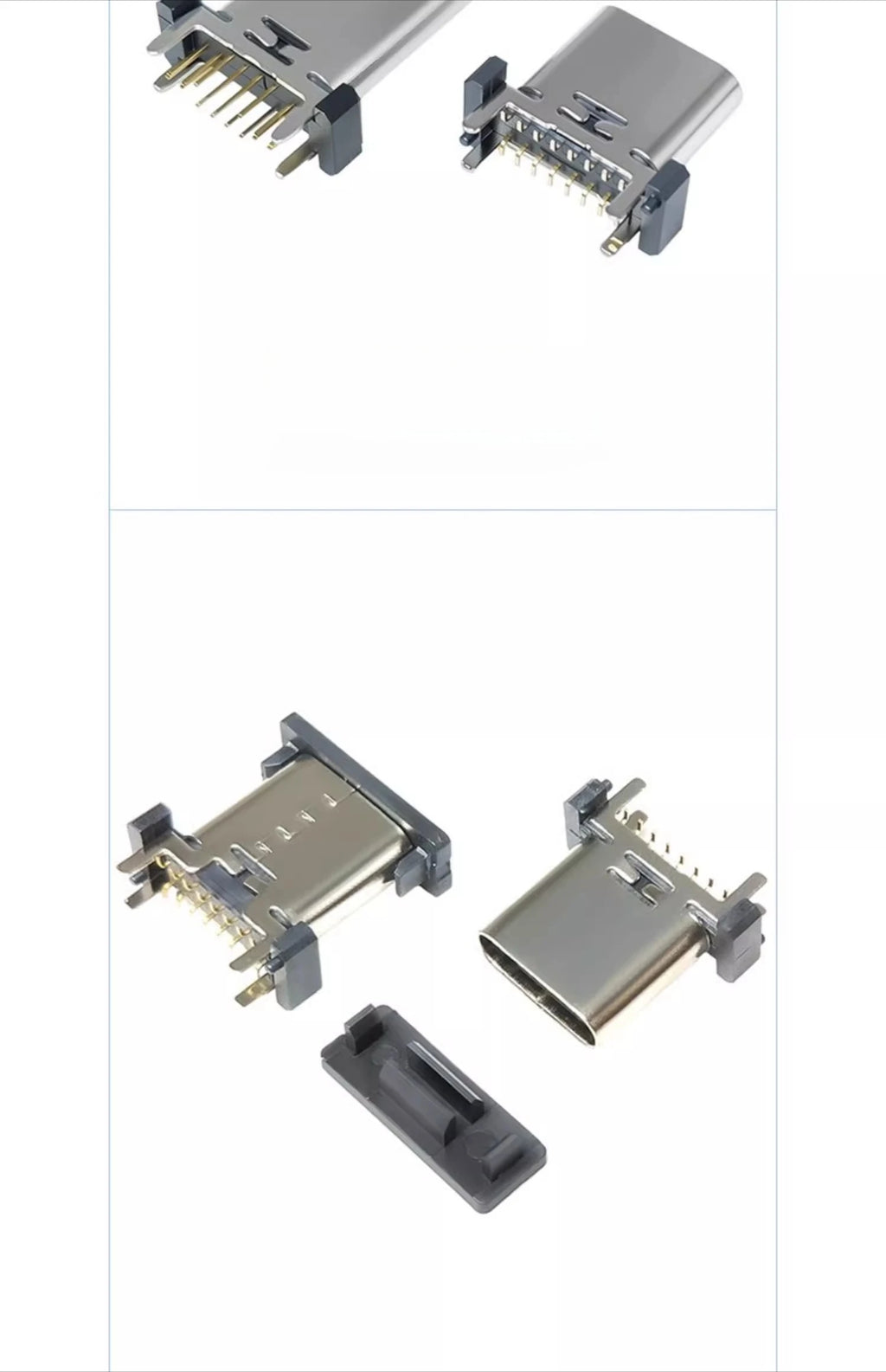5pcs/lot Type-c 16p Female Socket Vertical Plug-in Patch Usb Charging Interface 8.8/9.3/10.5/13.7mm Socket