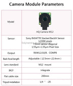 New Original Raspberry Pi High Quality HQ M12 Camera Module 12.3MP IMX477 Sensor Support for M12-Mount Lens Camera Accessories