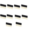 10PCS 2.54mm Pitch Straight Pin Header Male Connector 1x6/1x8/1x10/1x15/1x20/1x40 2x6/2x8/2x10/2x20 Single/Double Row PC